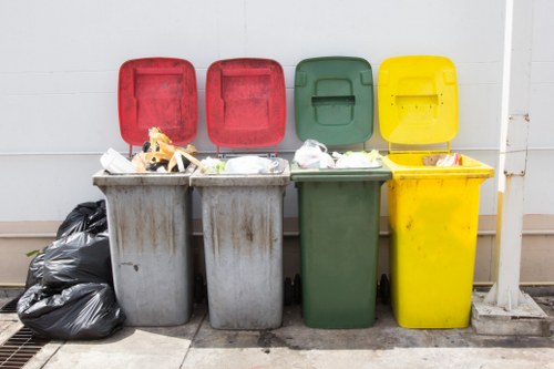 Recyclable materials being sorted for removal