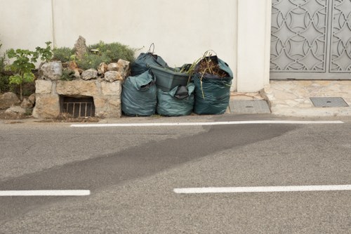 Clean and organized construction site after waste clearance